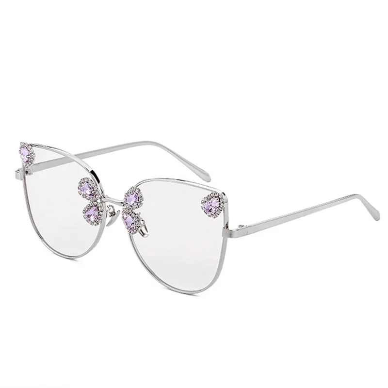 

Alloy Diamond Cat Eye Glasses Frames Women Luxury Eyeglasses Crystal Glasses Frame Oversize Spectacle Eyewear Accessories Oculos