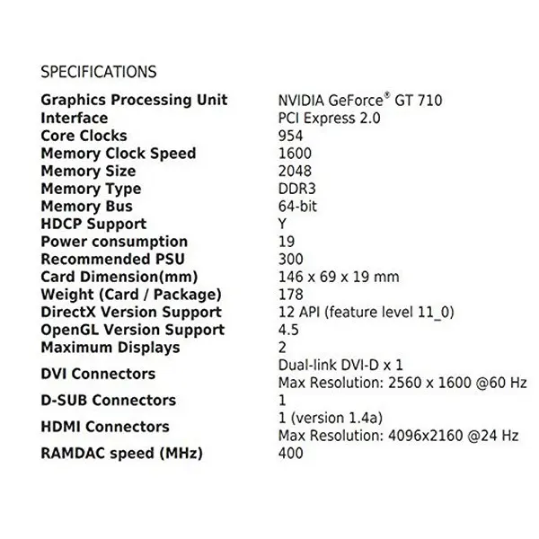 Видеокарта MSI VGA NVIDIA GT 710 2 ГБ DDR3 | Компьютеры и офис