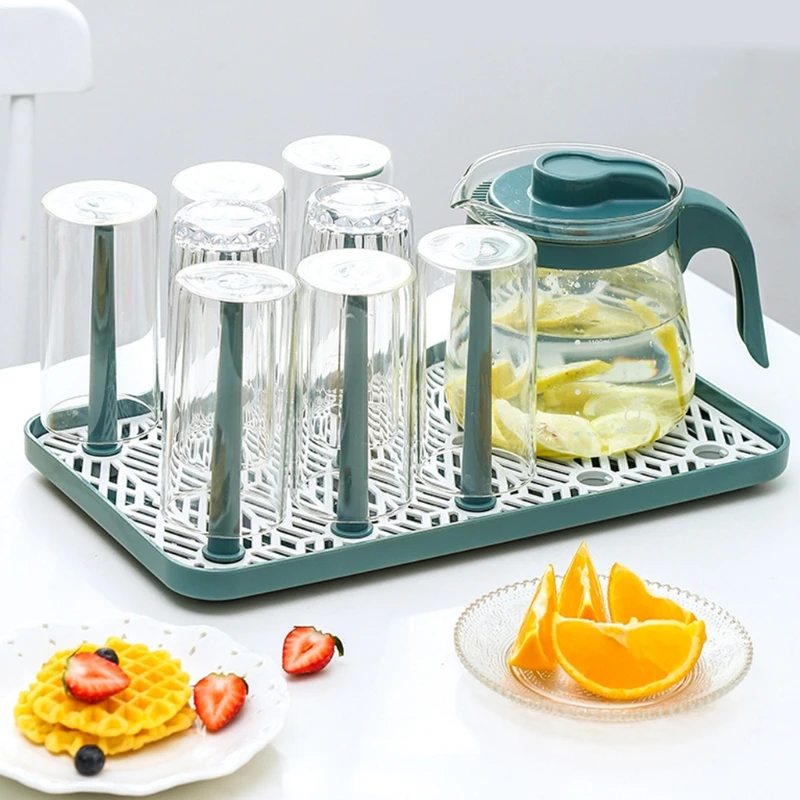 

Water Cups Shelf Dust-proof Cup Drying Rack Multifunctional PP Draining Glass Cup Holder Stand Easy to Clean for Bottles