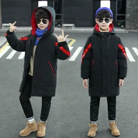 children winter long down outdoor cotton jackets for boys hooded warm kids boy outerwear parka boy coats clothing