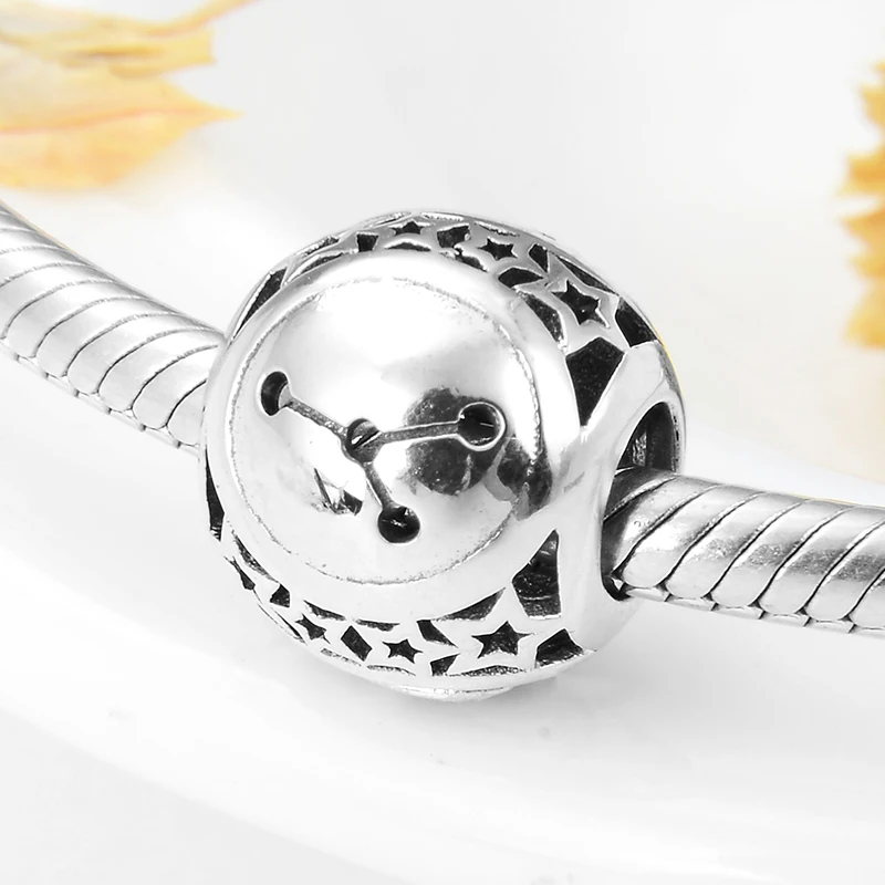 Новые 925 пробы Серебряные 12 созвездий раковые бусины Подвески для изготовления