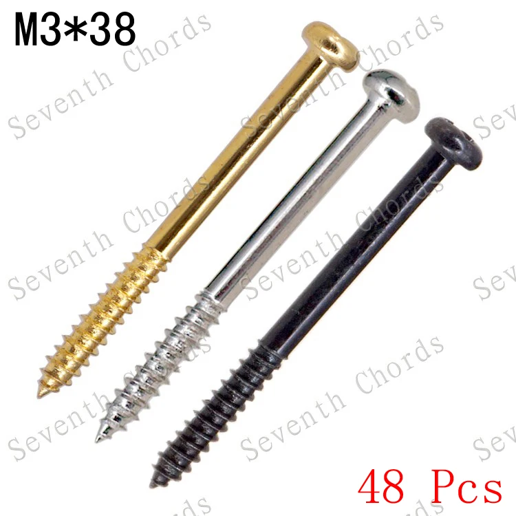

48 Pcs 3 Colour M3*38mm Electric Bass Guitar Pickup Mounted Adjust Height Screws