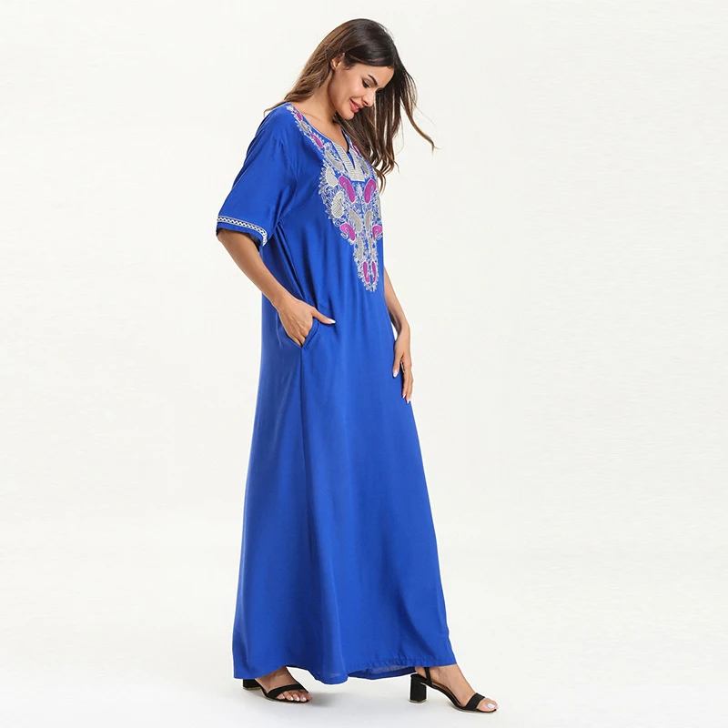 Мусульманское модное платье с вышивкой мусульманская Турция длинная юбка