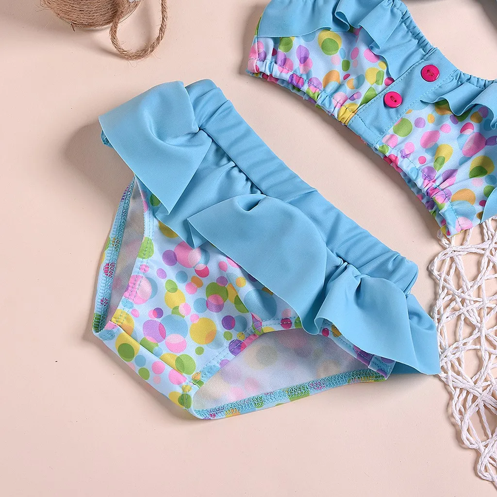 Детская одежда для девочек летний комплект одежды с рюшами на подтяжках в