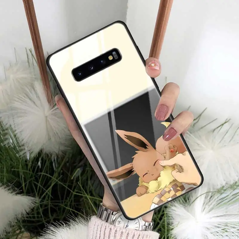 11 Чехол из закаленного стекла с рисунком eevee для samsung Galaxy S10 S10e S9 S8 Note9 Note 10 Plus 5G A50 A30 края из ТПУ - Цвет: 11