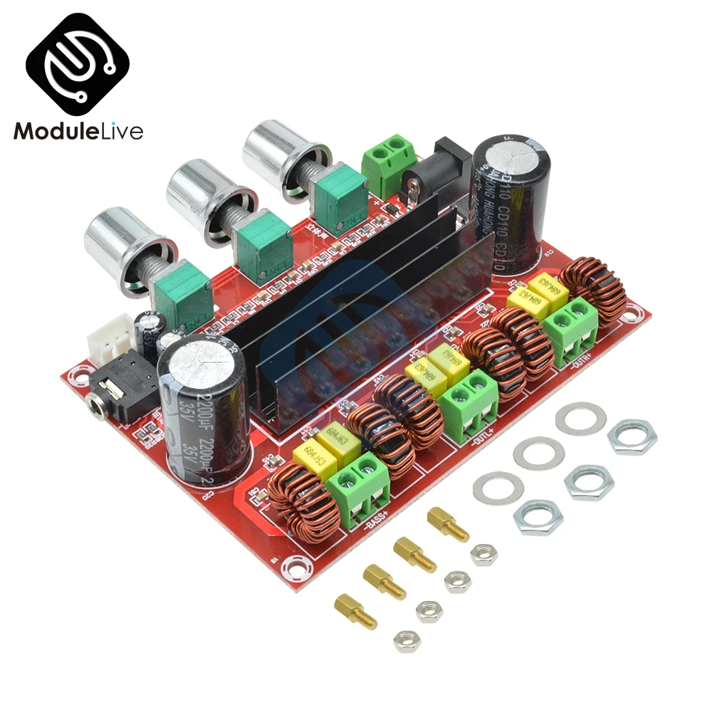 Плата усилителя мощности Top Sound TPA3116D2 50 Вт * 2 + 100 1 каналов (левый/правый/сабвуфер)