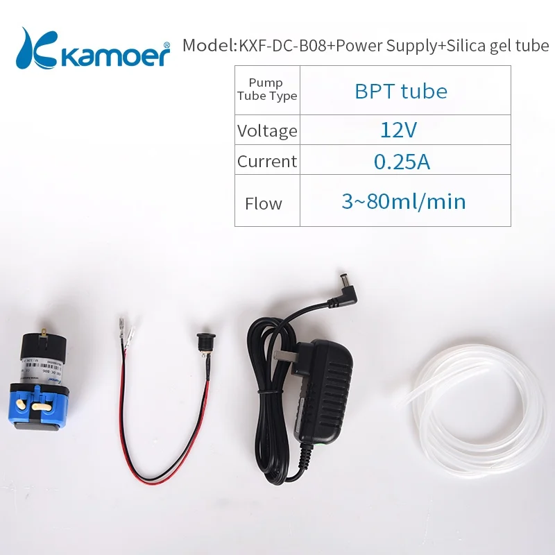 Kamoer KXF 6 в/12 В/24 В мини перистальтический водяной насос с двигателем постоянного тока и небольшой поддержкой размера самовсасывающий - Напряжение: KXF-DC-B08-Suit