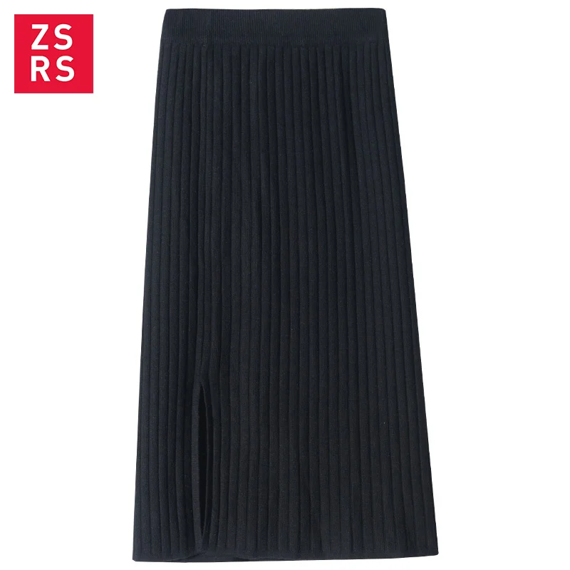 ZSRS Burgundy High Waist Bodycon Elegant Velvet Skirt Spring Fashion Pencil Office Lady Skirts For Women Midi Skirt