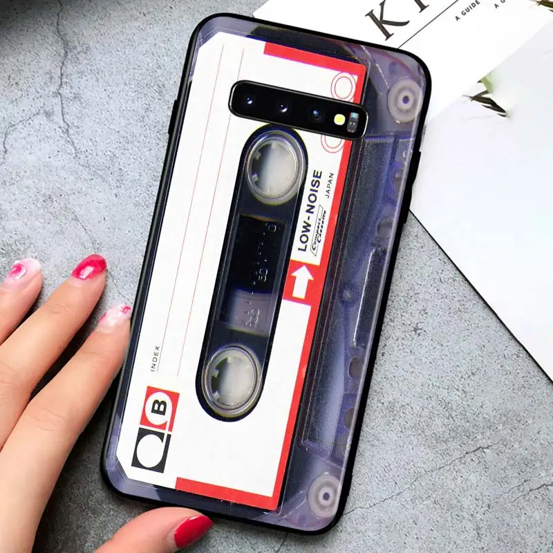 

Vintage tape retro style for Samsung Galaxy S21 Ultra Plus Note 20 10 9 8 S10 S9 S8 S7 S6 Edge Plus Black Phone Case
