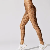 us size snake printing leggings women high rise full length sports running pants stretchy compression gym leggiings