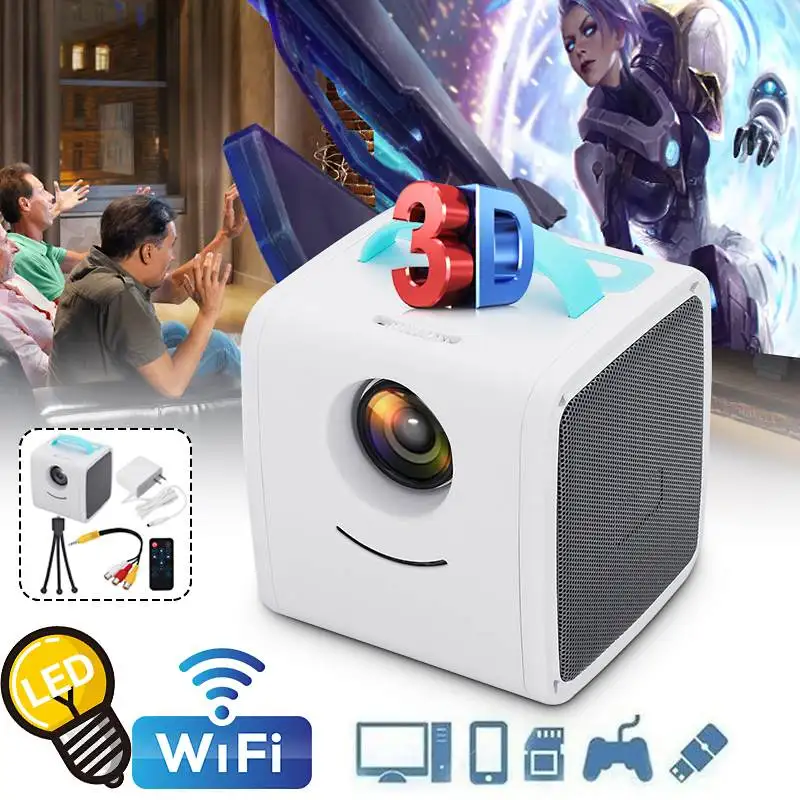 Мини проектор Full HD 1080P для домашнего кинотеатра портативный светодиодный мини