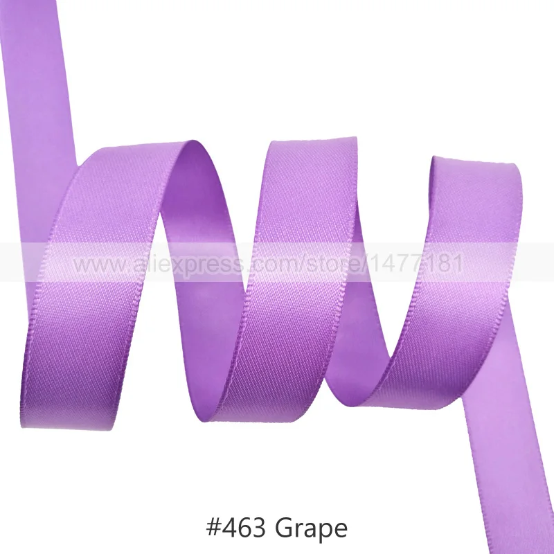 463 Grape 25 Yards) 6 9 16 25 38 50 мм атласная лента Двусторонняя лента высокого качества полиэстер Двусторонняя лента банты изготовление тканей - Цвет: 463 Grape