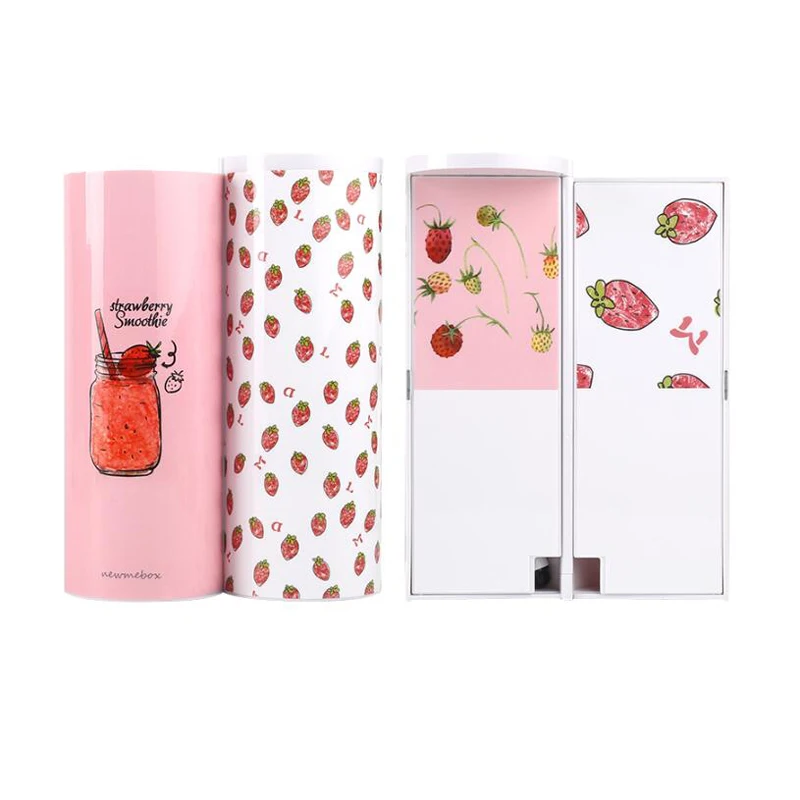 Новый кавайный чехол для карандаша двухслойная коробка ручек с зеркальным