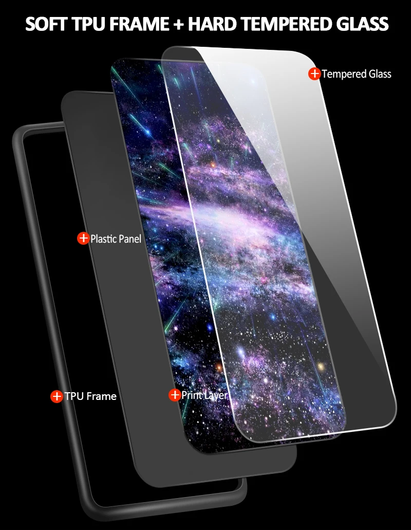 Чехлы из закаленного стекла для телефонов Samsung Galaxy J4 Note 9 10 20 S8 S9 S10 S10E S20 Plus оболочка