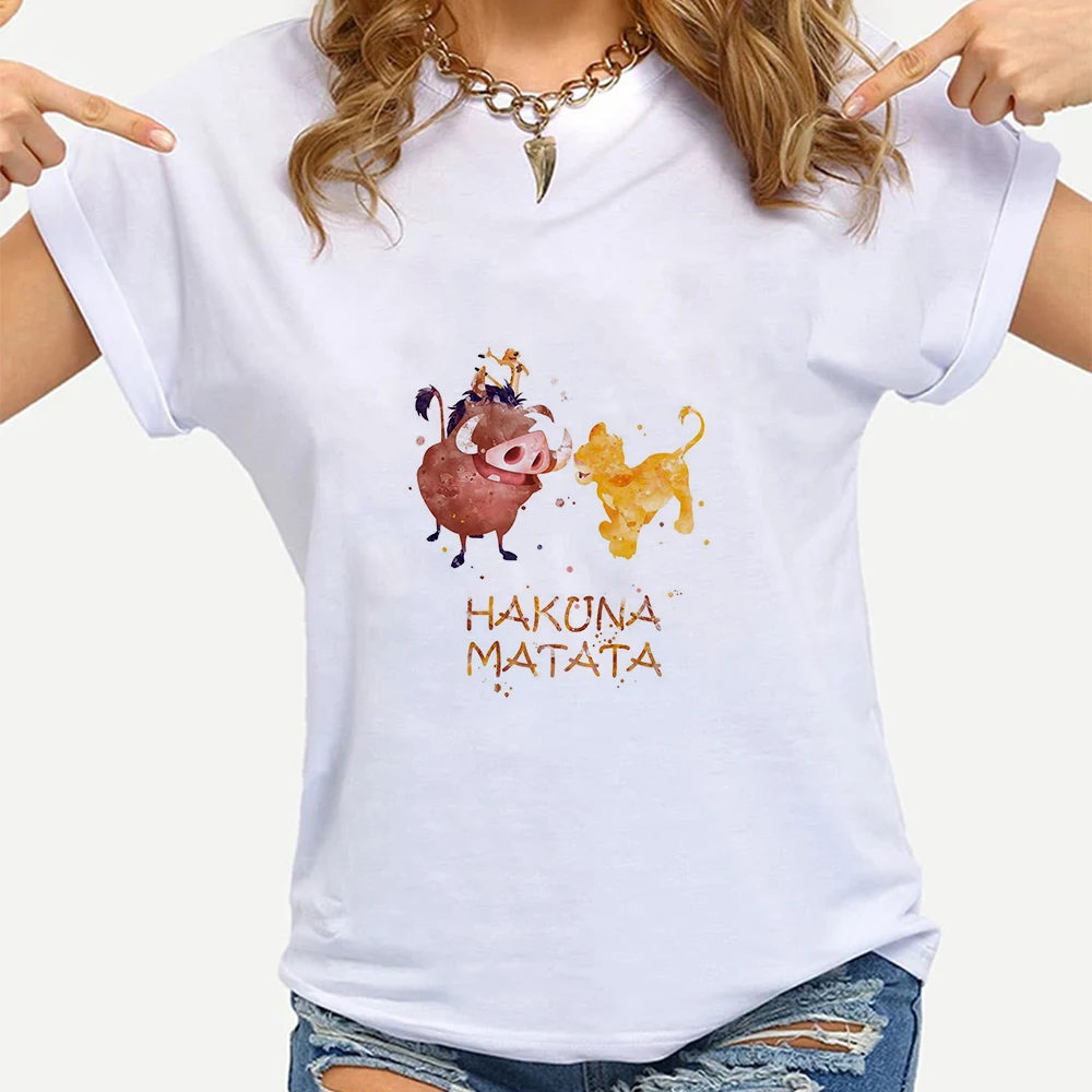 

The Lion King Best Friends T-shirt Women Ropa Aesthetic Hakuna Matata Camiseta Mujer Spain Fashion Ladies Tees Disney Dropship