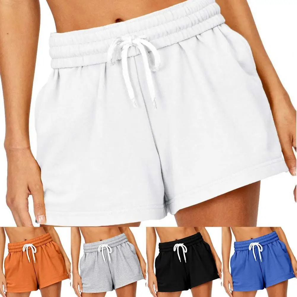 

Высокая талия с кулиской и эластичной резинкой на талии однотонные Цвет Для женщин шорты-плавки подходит для ежедневной носки; Домашний кос...