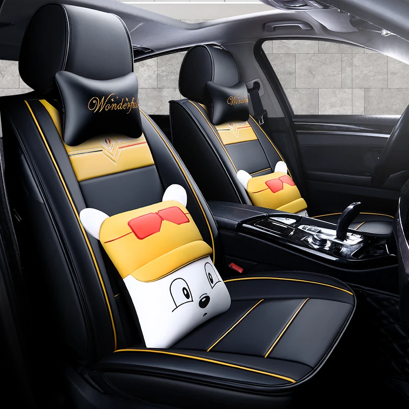 Полностью Покрытые эко-кожаные чехлы для автомобильных сидений из искусственной