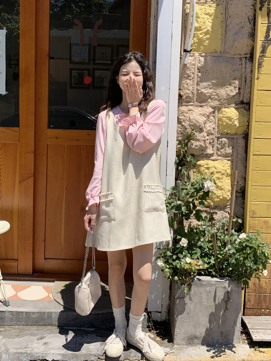 Женское платье-майка без рукавов Корейская версия тонкое яркое | Женская одежда