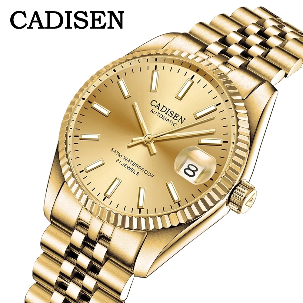 

CADISEN DESIGN Top Brand Automatic Men's Watches Japan NH35A Waterproof Mechanical Wrist Watch Sapphire Glass Stainless Steel