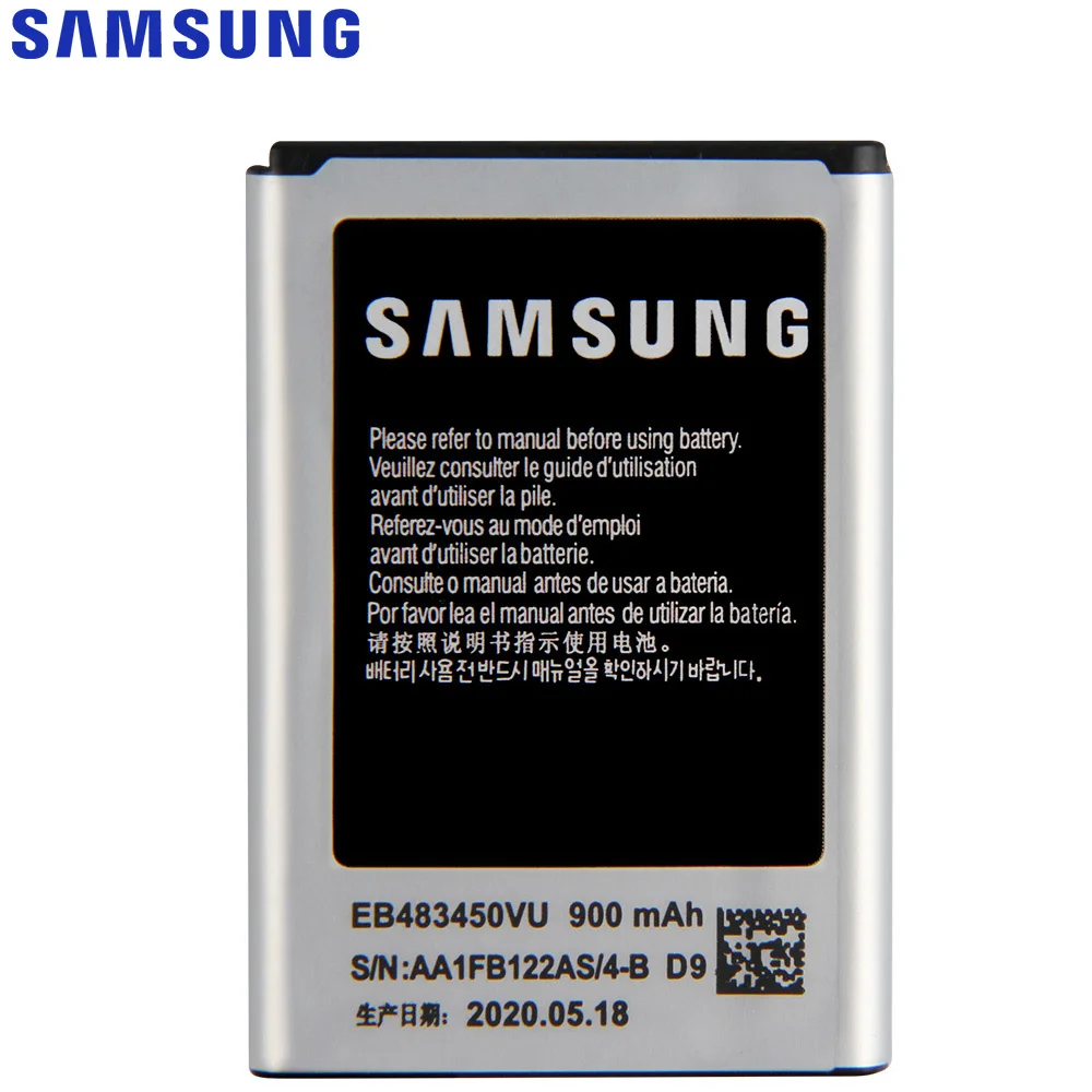 Оригинальный аккумулятор Samsung для C3630 C3230 C5350 C3752 GT S5350 C3630C C3528 EB483450VU 900 мА