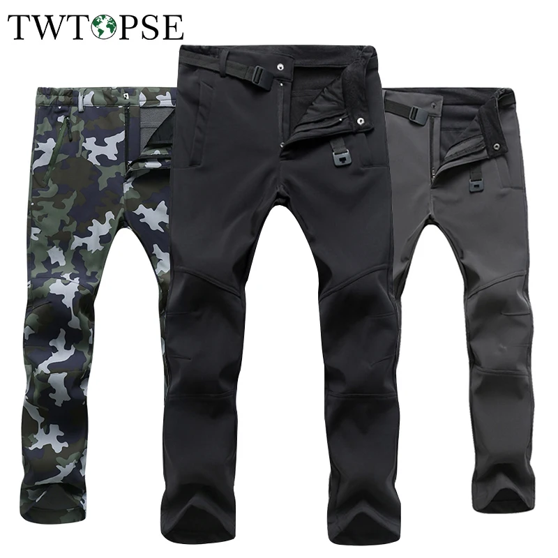 TWTOPSE мужские зимние штаны для велоспорта теплые флисовые водонепроницаемые MTB