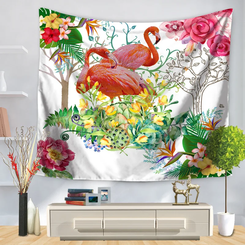 Индийский гобелен в виде мандалы гобелены стиле хиппи настенные птиц растений