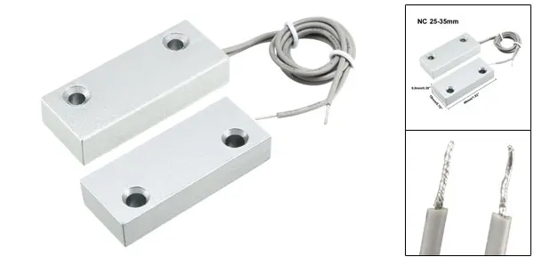 NC 25-35mm 1pcs Uxcell 1 шт. сигнализации системы безопасности дома двери гаража контакт Магнитный Геркон Серебряный серый охранной сигнализации системы - Цвет: NC 25-35mm 1pcs