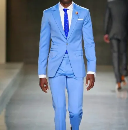 Мужские повседневные костюмы на заказ синие облегающие деловые для свадьбы