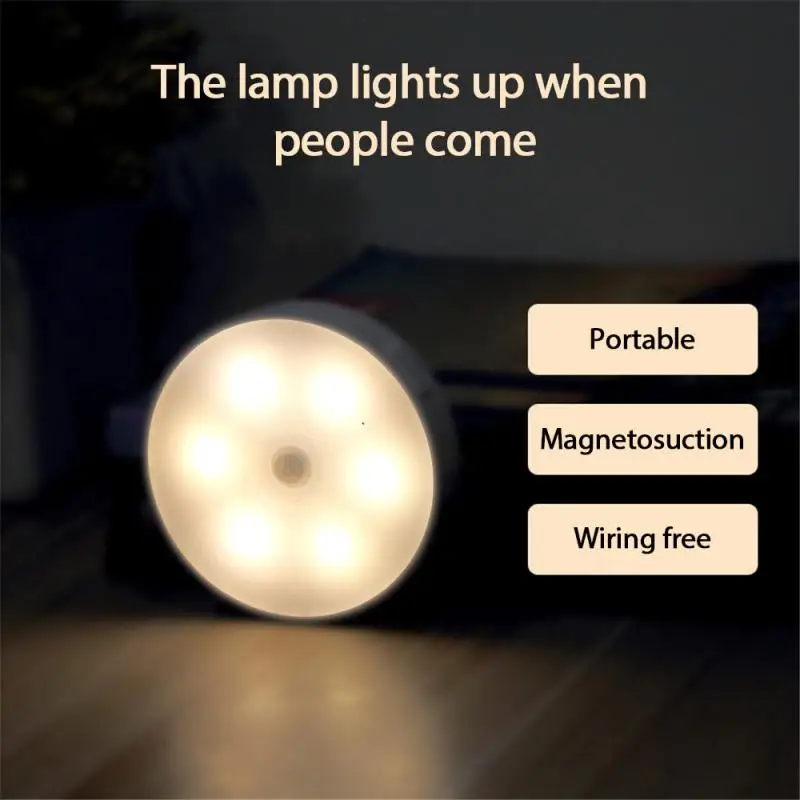 

Светодиодный ночник с датчиком движения, энергосберегающая лампа для кухни, кабинета, спальни, лестницы, коридора, беспроводной светильник ...