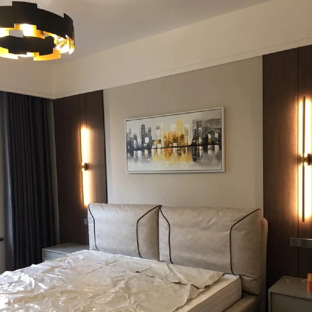 Современный светодиодный настенный светильник золотого цвета для спальни