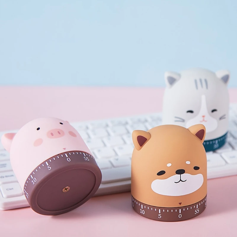 

Kitchen Craft Mechanical Wind Up 60 Minutes Timer 360 Degree Rotating Cute Animals Time Timer For Children No Battery