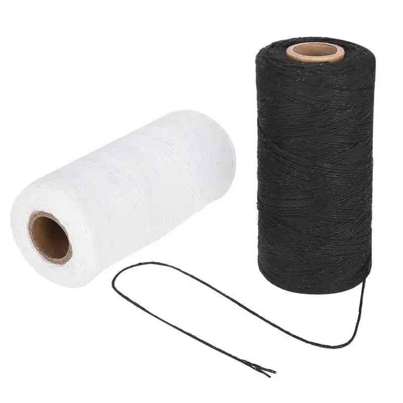 

2Pcs Leather Embroidery Machine Thread 8/4 Warp Yarn Weaving Carpe Ture Cotton 250 Meters Waxed Thread Polyester Cord