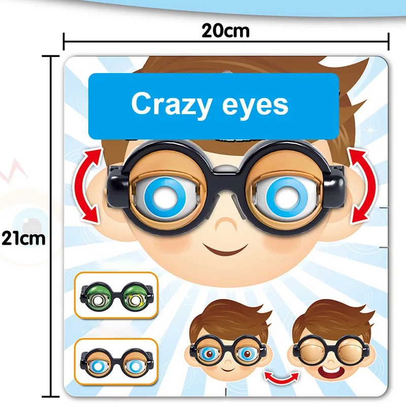 

Funny Prank Glasses Toys Horror Eyeball Dropping Glasses Crazy Eyes Toy Supplies Kids Party Halloween Gift For Kids Children