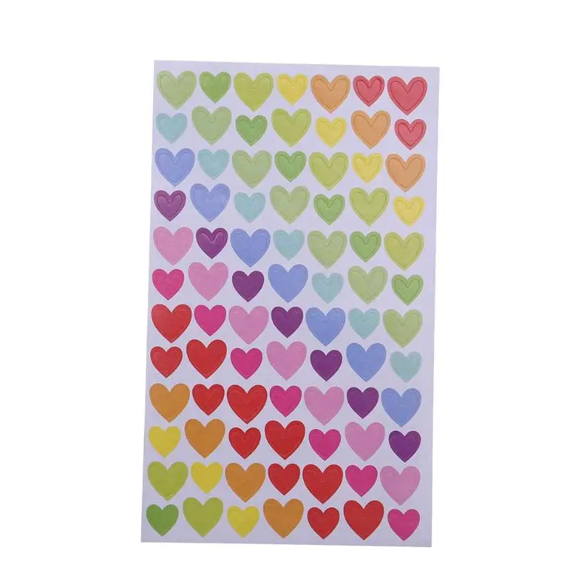 

6pcs/set Colorful Heart Star DIY Scrapbooking Diary Photo Album Stickers
