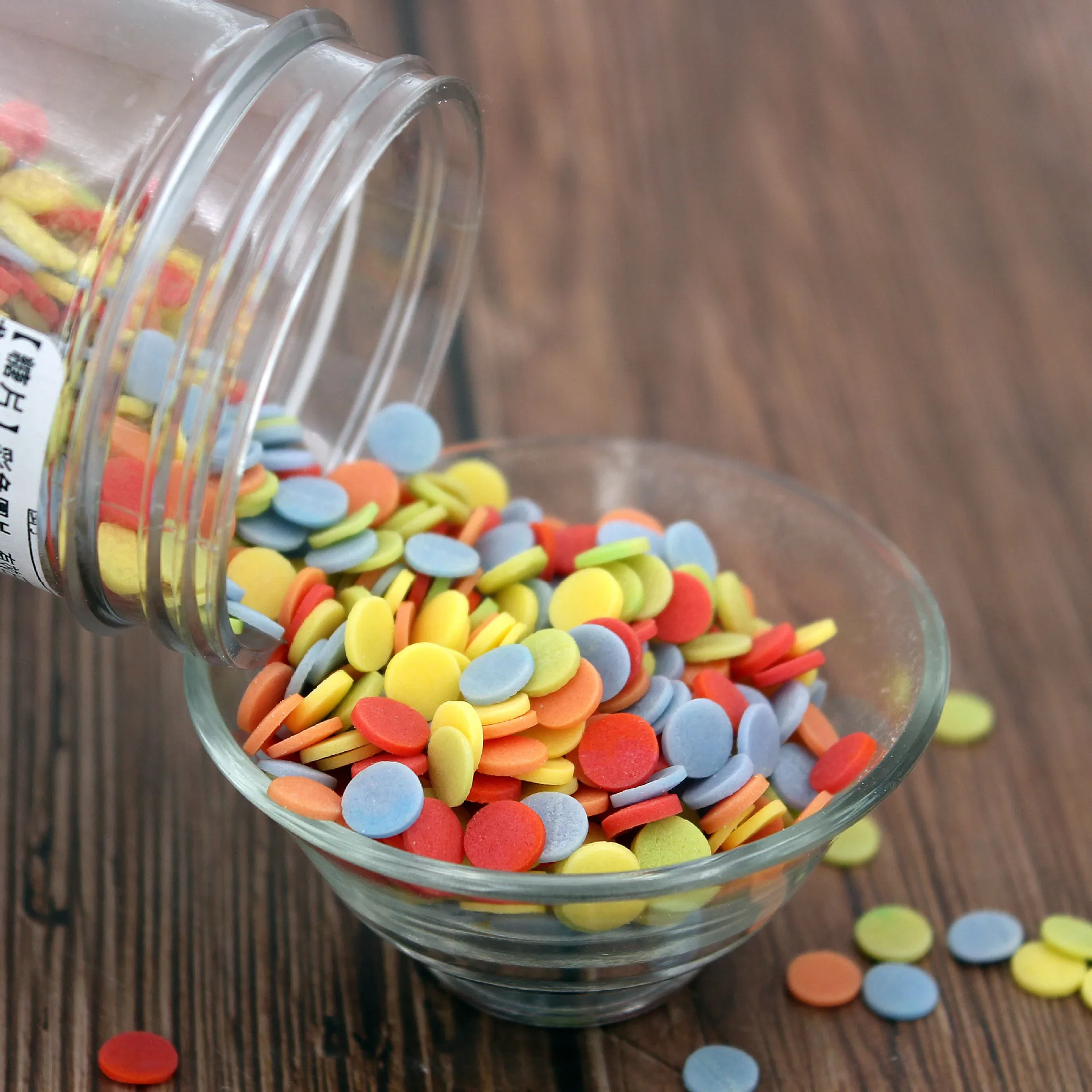 Съедобные спринклеры круглой формы для пищевых продуктов 10 г цветной сахар