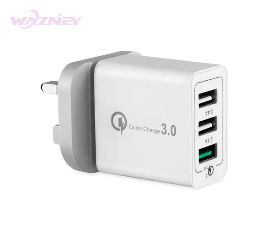 Высокое качество US plug складной 3 порта QC3.0 быстрое зарядное устройство QC 0 30 Вт USB