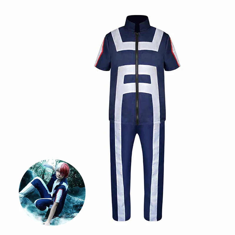 Anime Boku no Hero Bakugou Katsuki/Iida Tenya/Todoroki Shouto Gymnastic suit My Academia cosplay Sportswear Tops+Pants | Тематическая