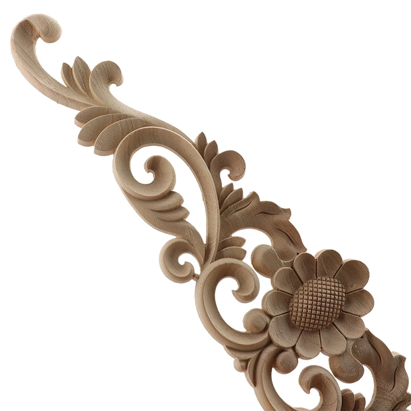 RUNBAZEF Неокрашенная древесина наклейки с резьбой угловая аппликация рама для