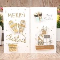 8pcs merry christmas greeting cards folding card with envelope christmas decoration postcard gift card navidad new year 2022
