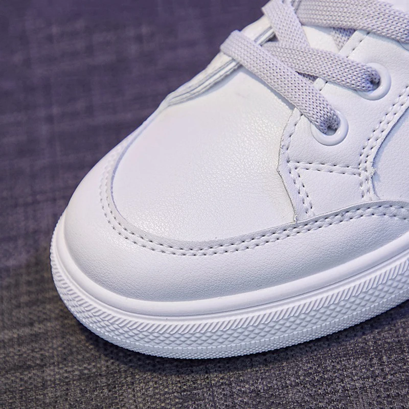 

Women Sneakers Fashion Spring 2021 Women Shoes Flats Platform Casual shoes For Women PU Leather Comfortable Off White Shoes