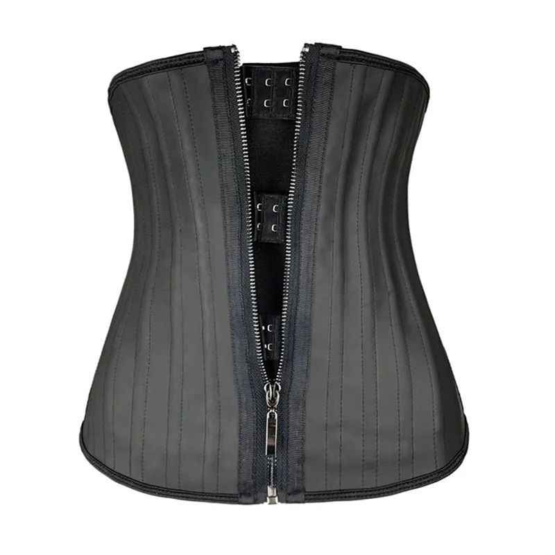 

25 Steel Bone Latex Waist Trainer Women Zipper+Hook Body Shaper Cincher Sports Girdle Corset Slimming Tummy Belt Shapewear