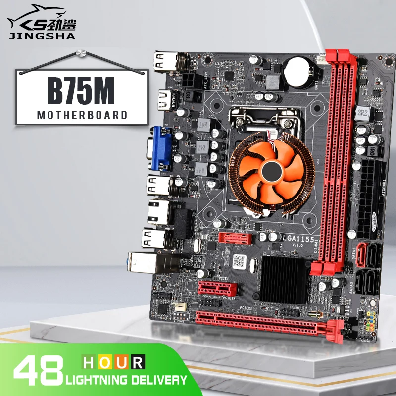 

LGA 1155 B75M Desktop Motherboard Kit for i3 i5 i7 CPU B75 Support DDR33 Memory 3*USB 3.0 SATA 3.0 Up to 16GB with CPU Cooler