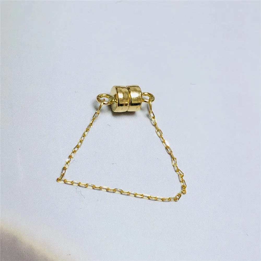

18K gold strong magnet buckle pearl necklace buckle bracelet white gold rose gold three colors available