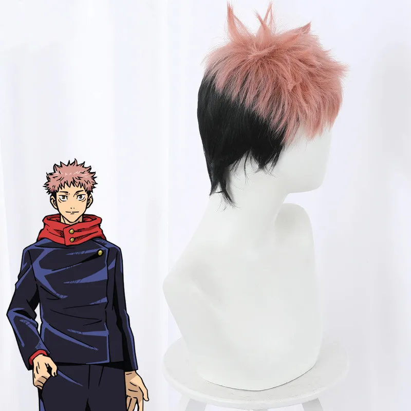 Парик для косплея юцзютсу кайсена из аниме джудзи итадори Короткие термостойкие