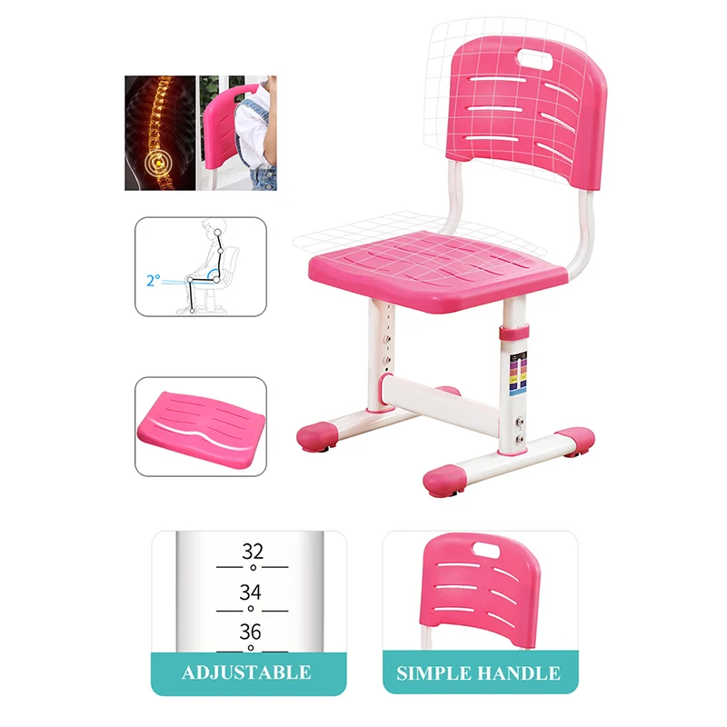 Multifunctional Study Table and Chair for Students Kids with Lamp Learn Homework Desk Adjustment Furniture | Мебель