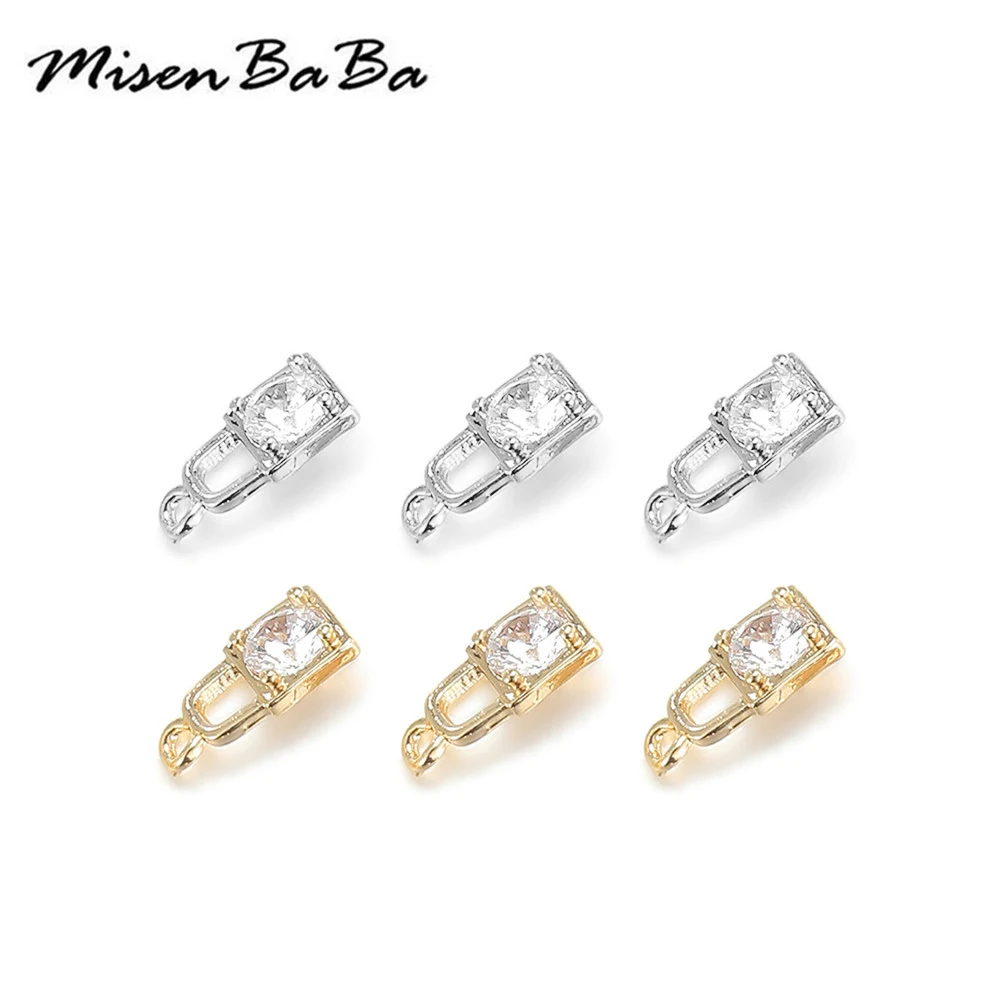 

5 шт./лот медный циркониевый замок, подвески для ювелирных изделий «сделай сам», подвеска с маленьким замком, аксессуары ручной работы