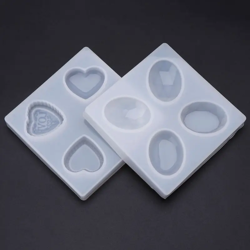 

Silicone Mold Diamond DIY Jewelry Making Epoxy Resin Crafts Pendant Necklace Handmade Cake Decoration Heart Oval Shape