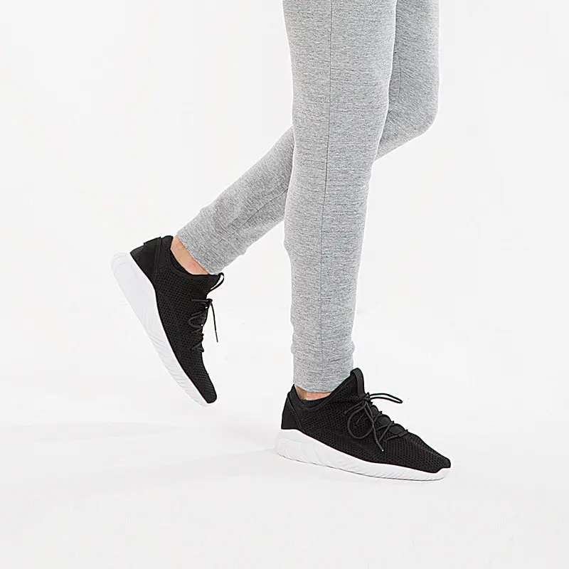 

2021 New Men's Knit Upper Elastic Soft TPU Sole Lace-Up Walking Shoes Lightweight Casual Running Sneaker EUR 39-44 Size