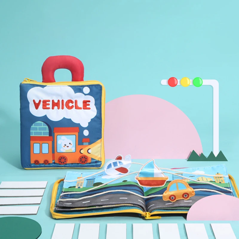 3D детские книги животные и транспортные средства игрушки Монтессори для малышей