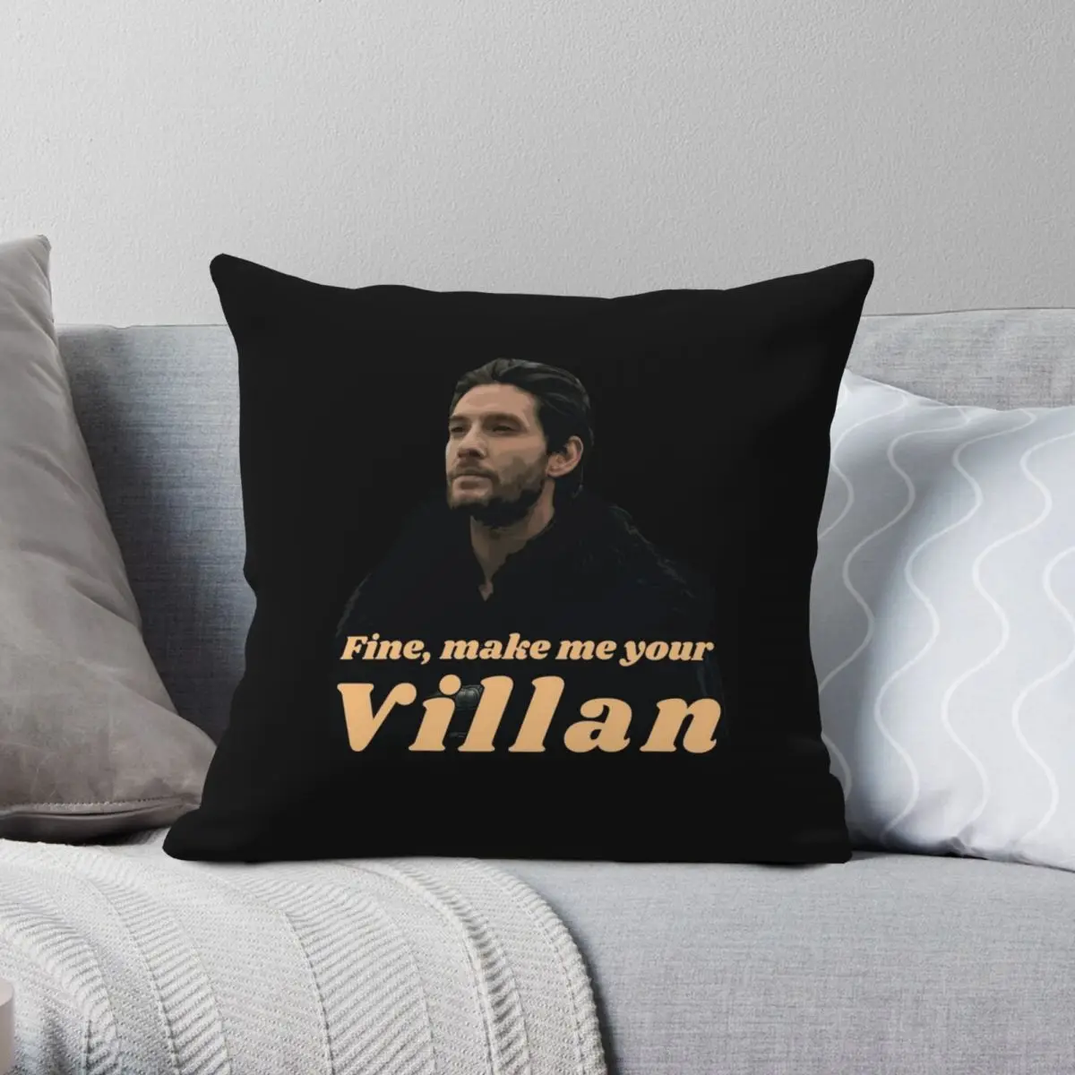 

Fine Make Me Your Villan Pillowcase Polyester Linen Velvet Creative Zip Decor Car Cushion Cover